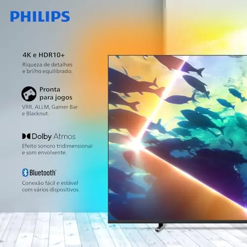 PHILIPS, Smart TV Ambilight 50" 4K, 50PUG8100/78, Comando de Voz, HDR10+/Dolby Atmos, VRR/ALLM, Bluetooth thumbnail 4