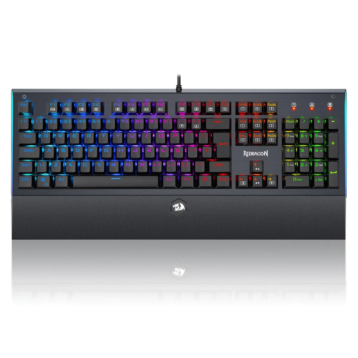 TECLADO MECANICO GAMER ARYAMAN RGB PRETO V2 SWITCH AZUL ABNT2