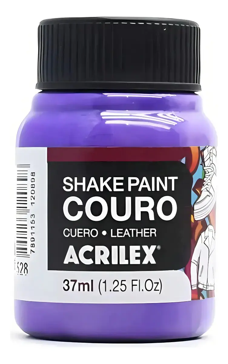 Tinta para Couro Acrilex Shake Paint 37ml Lilás - Pintura e Customização