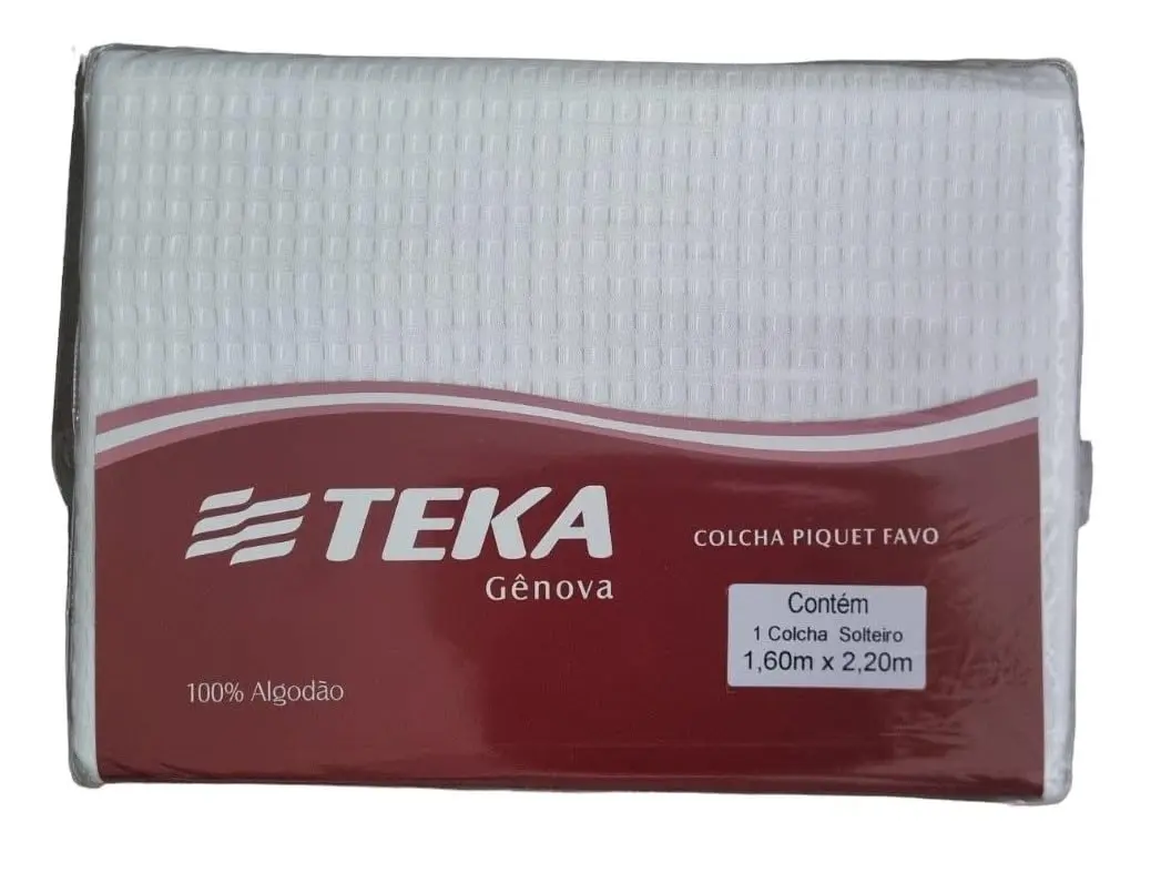 Colcha 100% Algodão Piquet Gênova Teka Luxo (BRANCO, SOLTEIRO)
