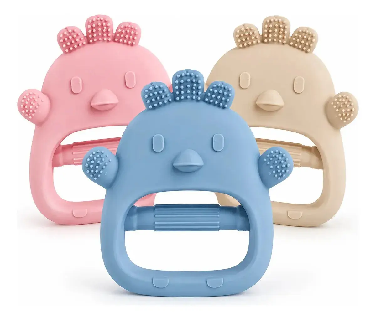 Mordedor Bebê Estilo Luva de Silicone Macio Massageador Gengiva Dentição - Cores Sortidas