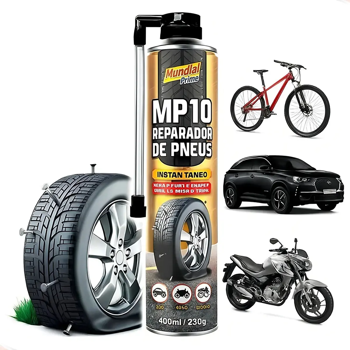 Reparador De Pneu Para Carro/caminhonete Mundial Prime Mp10 400 ML - 1