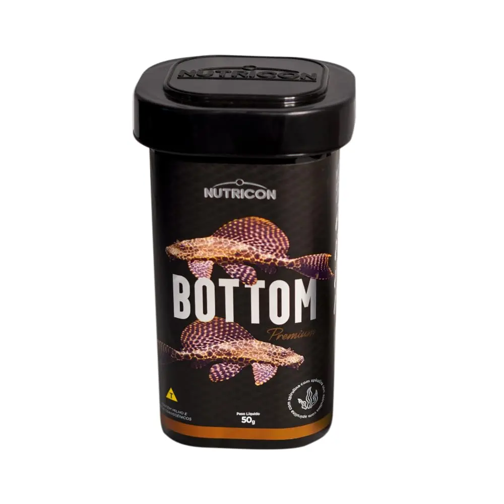 Ração Extrusada para Peixes e Invertebrados Nutricon Bottom, 50g | De Fundo, Novo Formato que Afunda