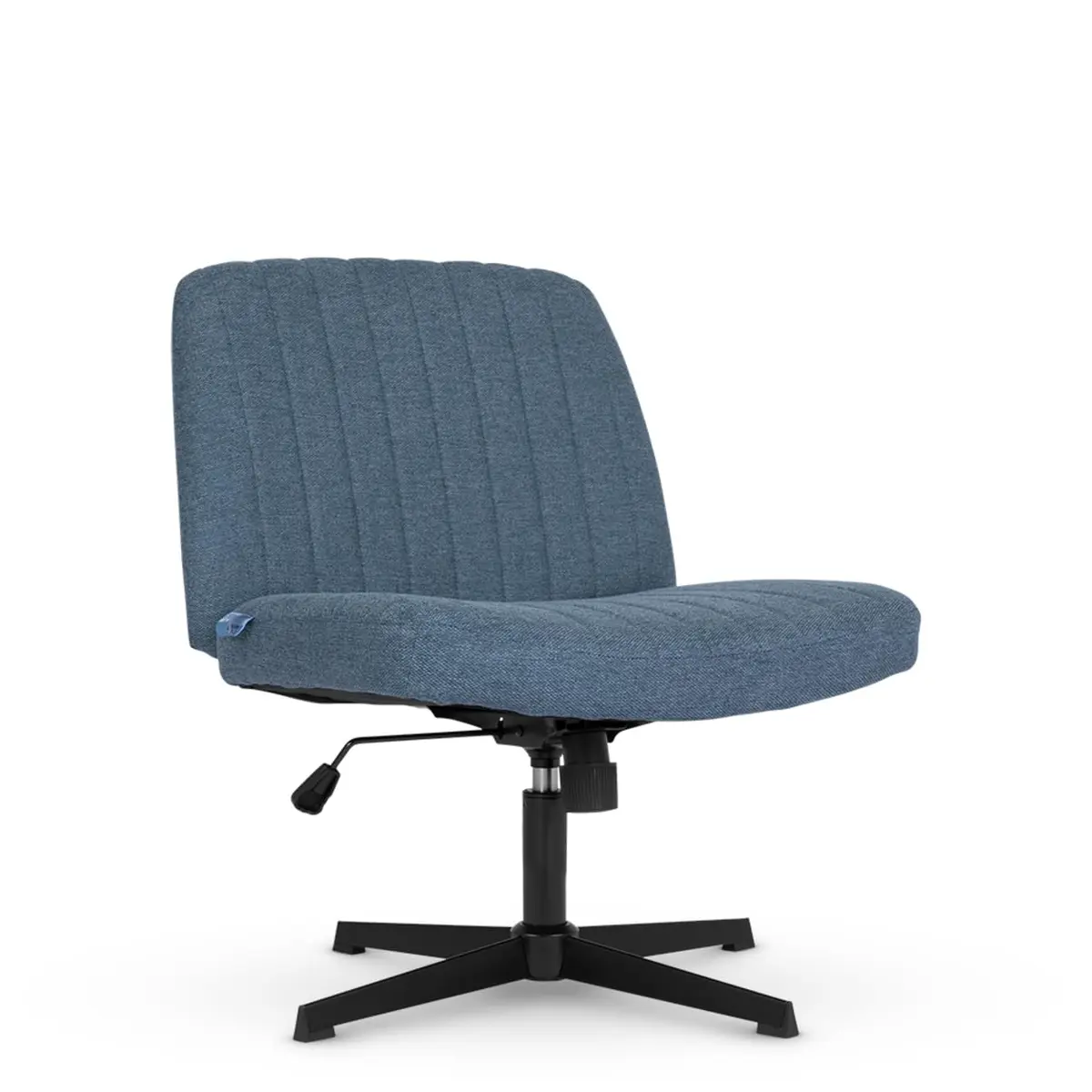 Cadeira Escritório DT3 Dolly, Criss Cross Cosy Chair, Original, Assento Extra Grande e Largo, Leisure, Penteadeira, Escrivaninha. (Tecido, Blue)