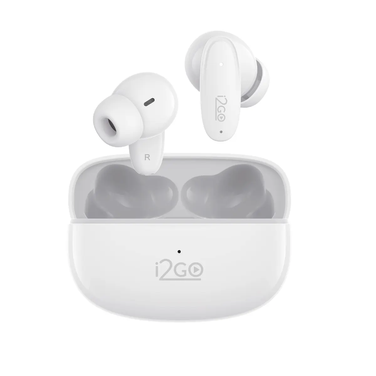 I2GO, Fone de Ouvido, Bluetooth 5.3, TWS, Air Buds GO 2.0, Controle Touch, 40 Horas totais de Bateria, Microfone com ENC, Isolamento Acústico, Branco, i2GO Plus