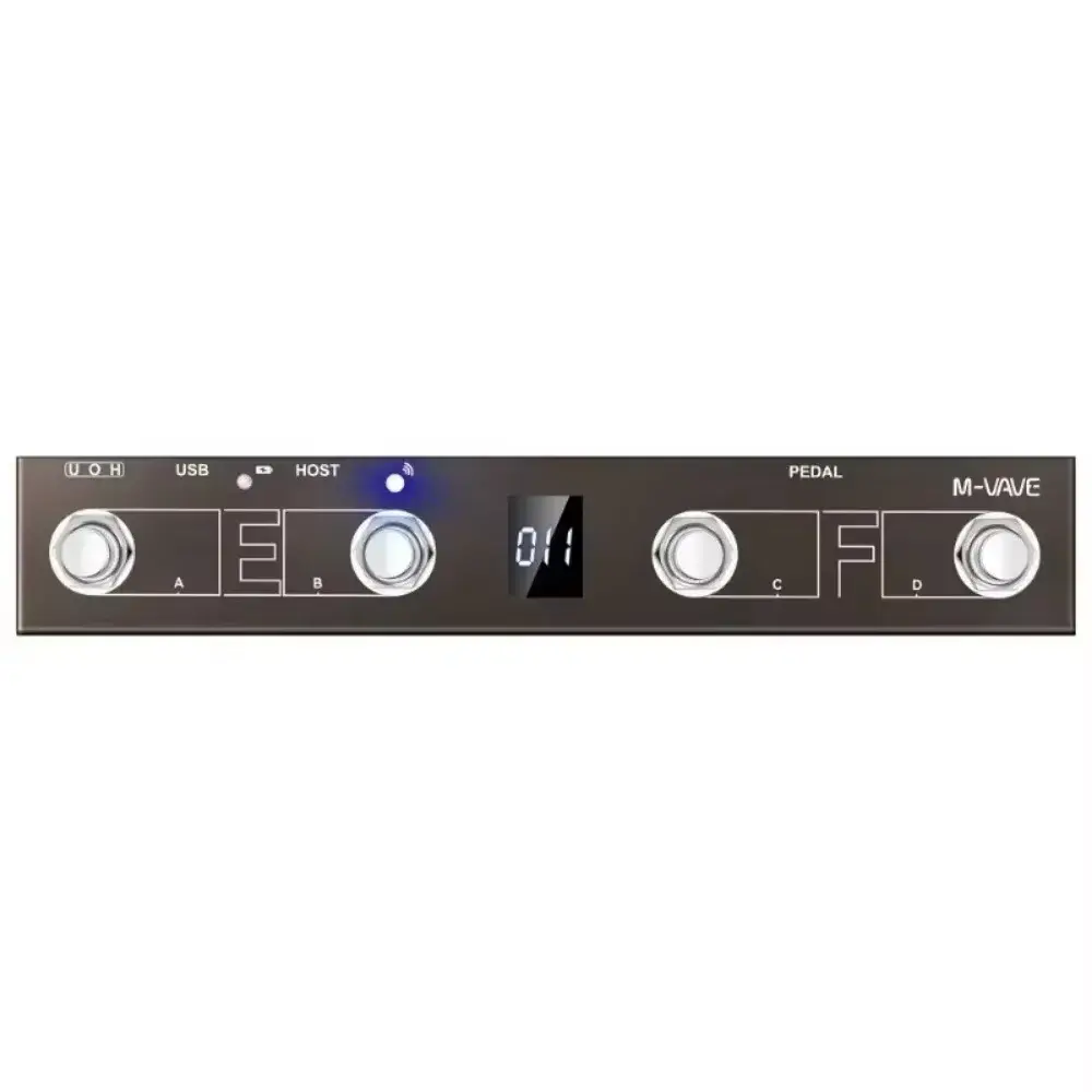 Controlador MIDI Programável M-vave Chocolate Plus com 4 Botões e Pedal, Suporta Função de Virar Páginas e Interface Host MIDI