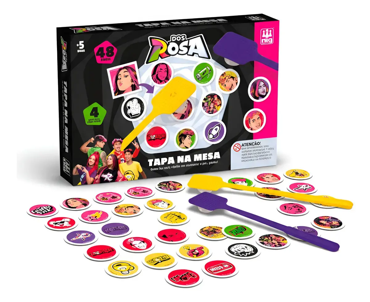Jogo De Tabuleiro Infantil Tapa Na Mesa - Dos Rosa - Nig - 1