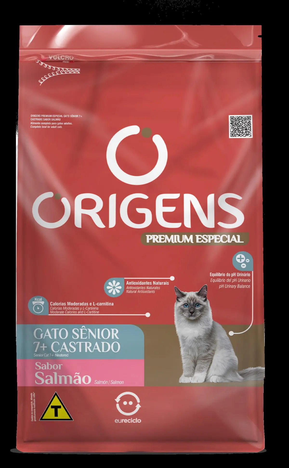 Ração Seca para Gatos Sênior Castrados Origens, 10,1kg | Sabor Salmão