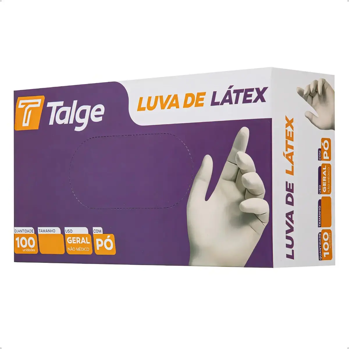 Luvas descartáveis antiderrapantes Talge Luvas de látex cor natural tamanho PP de látex com pó - 1