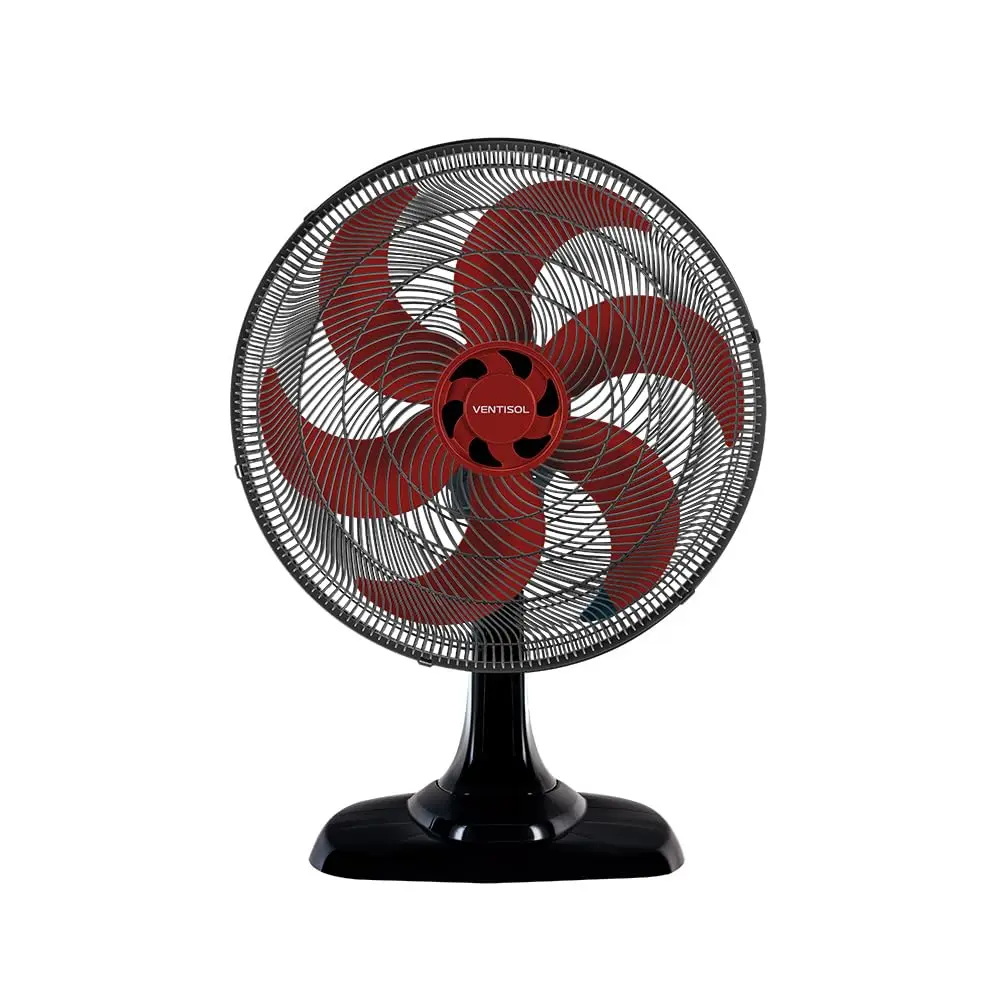 Ventisol Ventilador de Mesa Oscilante, Turbo 6 Pás Premium, Vermelho, 50cm, 220V