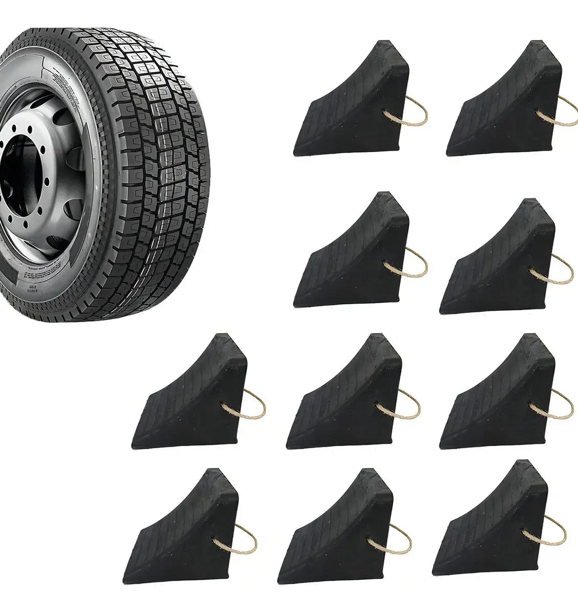 10 Un Calço De Roda Para Caminhao Caminhonete - Nbr 9735 Cor Preto