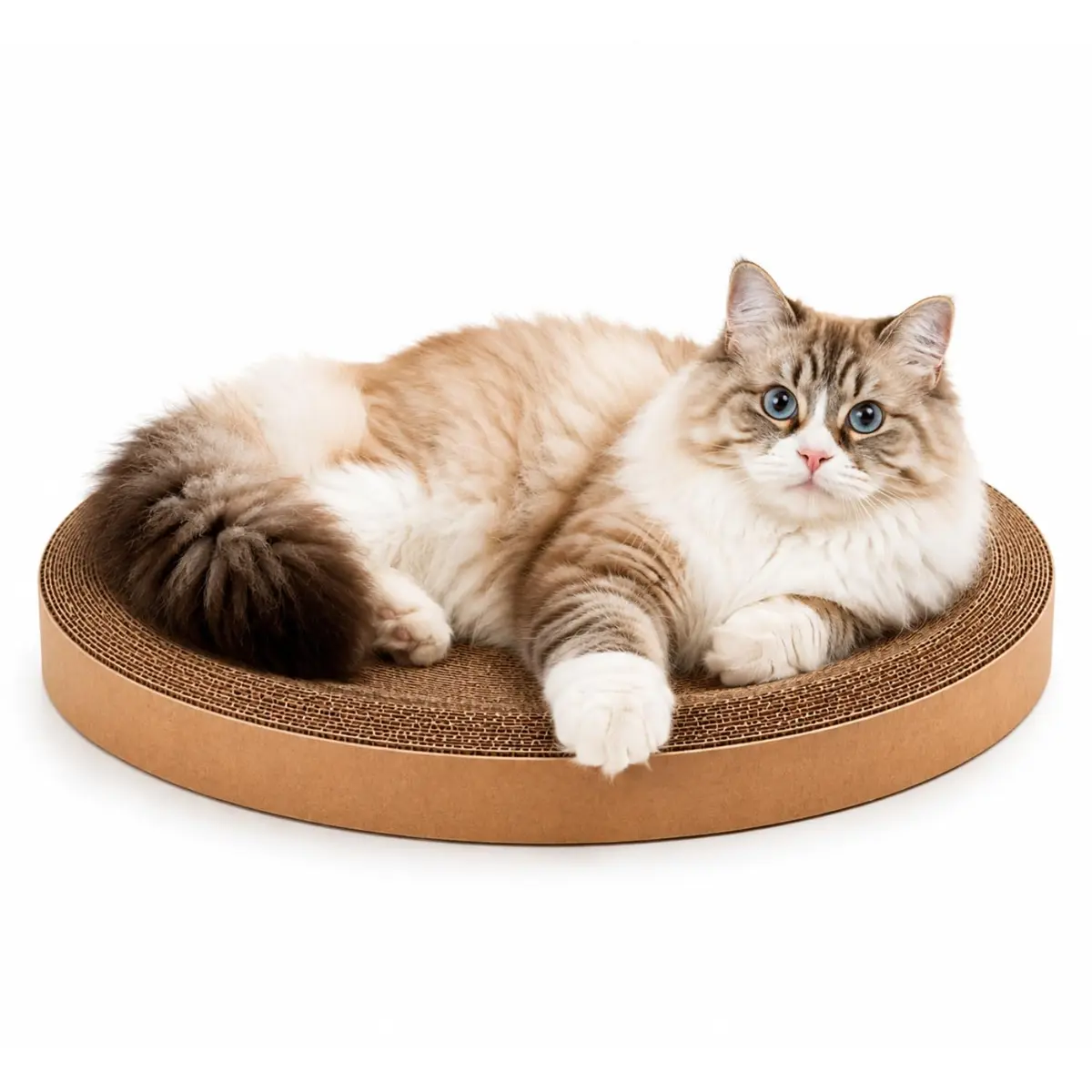 Cama Arranhadora para Gatos 50cm em Papelão Ultra Resistente – Antiestresse, Conforto para Descanso e Proteção dos Móveis