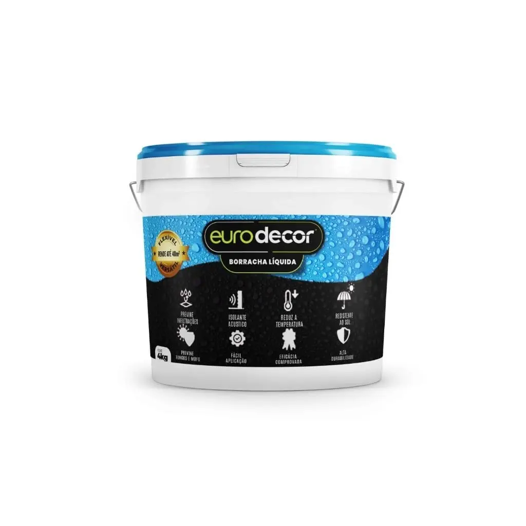 Borracha Líquida Premium 4kg Impermeabilizante Tinta Emborrachada Flexível Euro decor (Titanium)