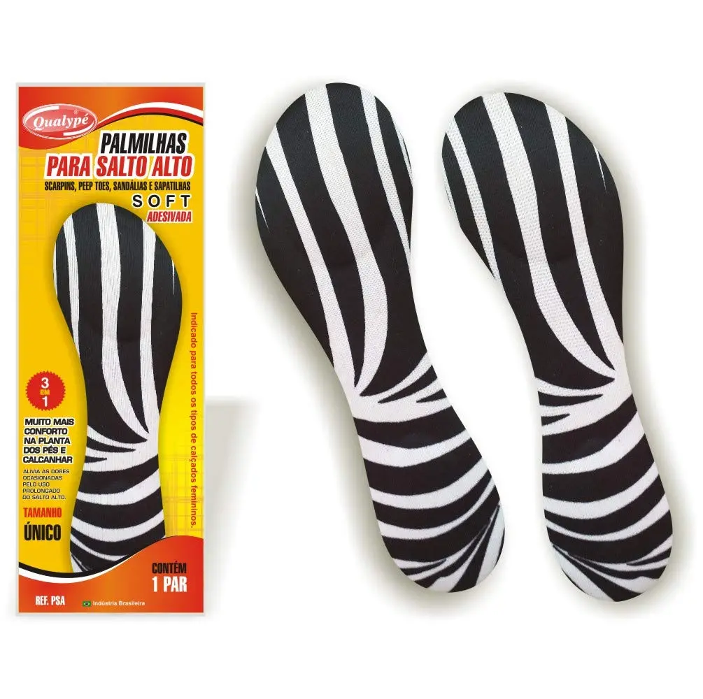 Palmilha para Salto Alto Qualypé, Soft, Zebra, Tamanho Único