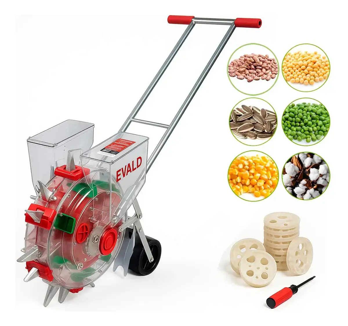 Plantadeira Adubadeira Manual Empurrar 14 Bicos Diversas Sementes Epam14 Evald - 1