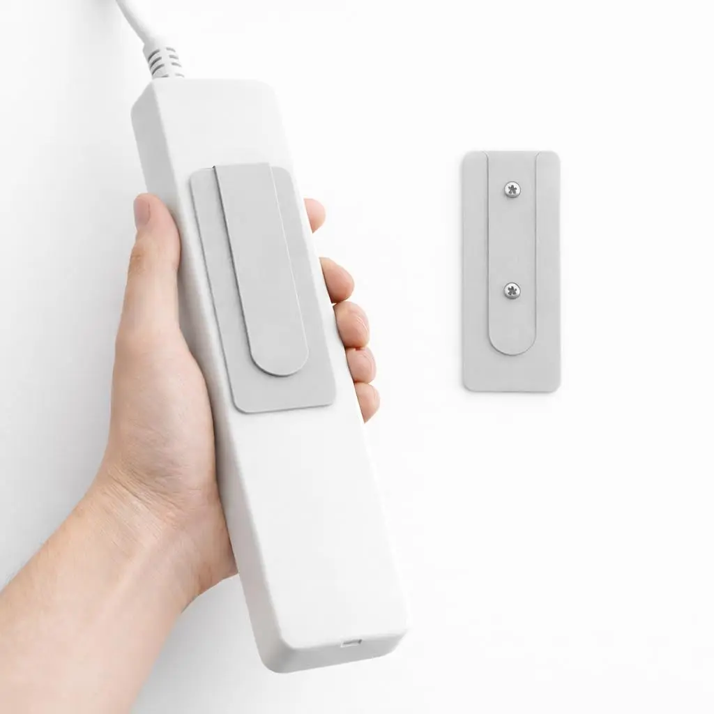 Suporte Universal para Filtro de Linha, Roteador e Modem, Organização de Cabos, Fixação com Dupla Face 3M, Encaixe Preciso, Resistente e Seguro (Kit com 8)
