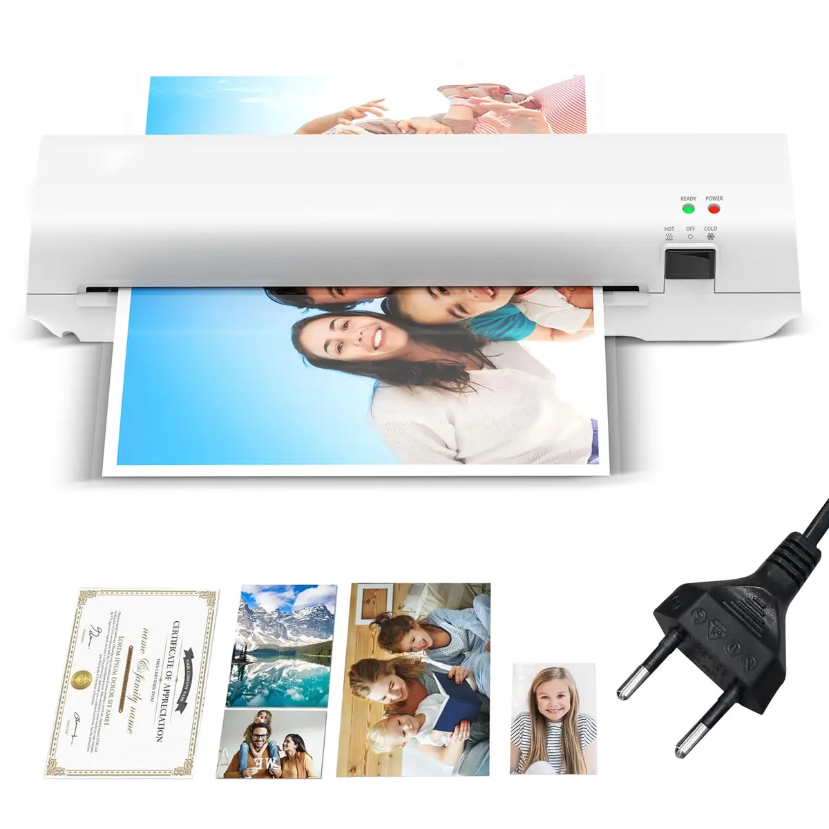 Plastificadora Térmica A4, Laminadora Profissional com Selagem 230mm, 280W, Compatível com Documentos A4/A5/A6, Velocidade 220mm/min, Branco 220V