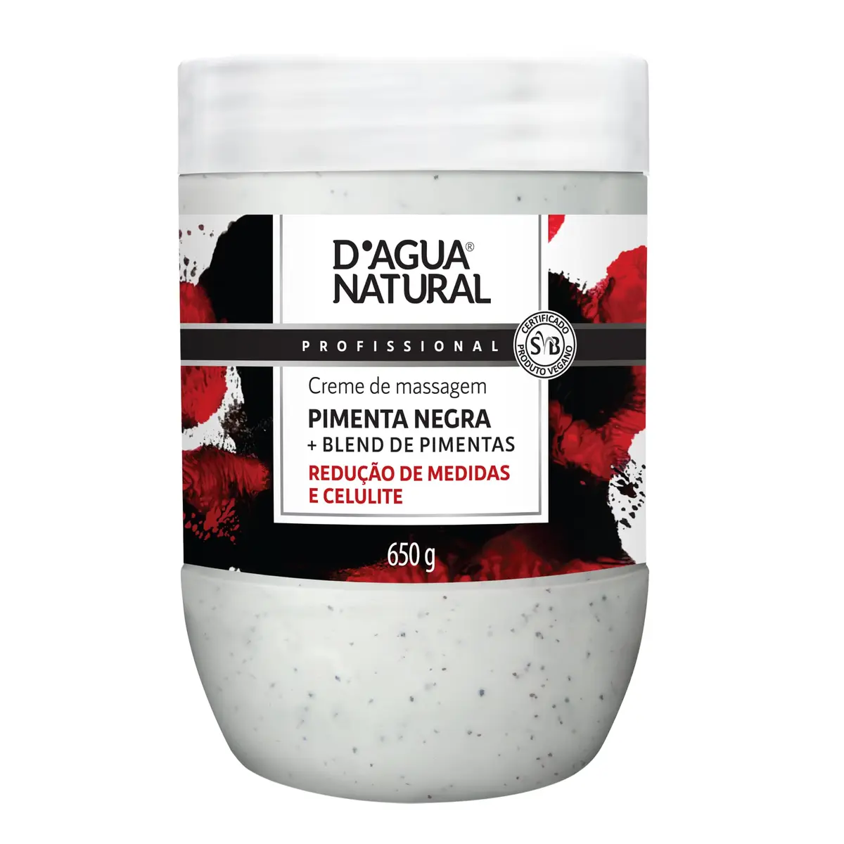 D'AGUA NATURAL Creme De Massagem Pimenta Negra D'Agua Natural 650 G