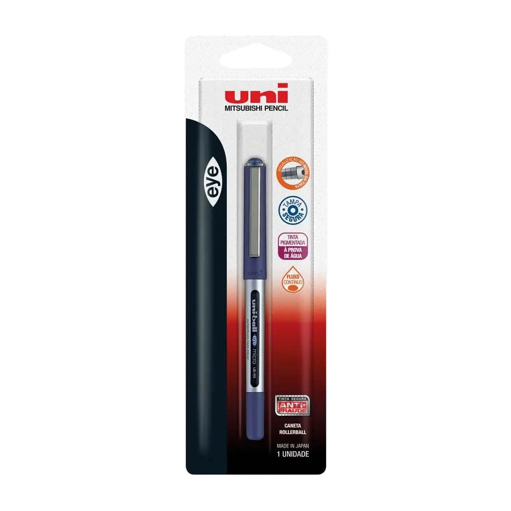 Uni-ball Eye UB 150 Micro Caneta Rollerbal - 0.5mm - Azul - Blister com 1 unidade - 1
