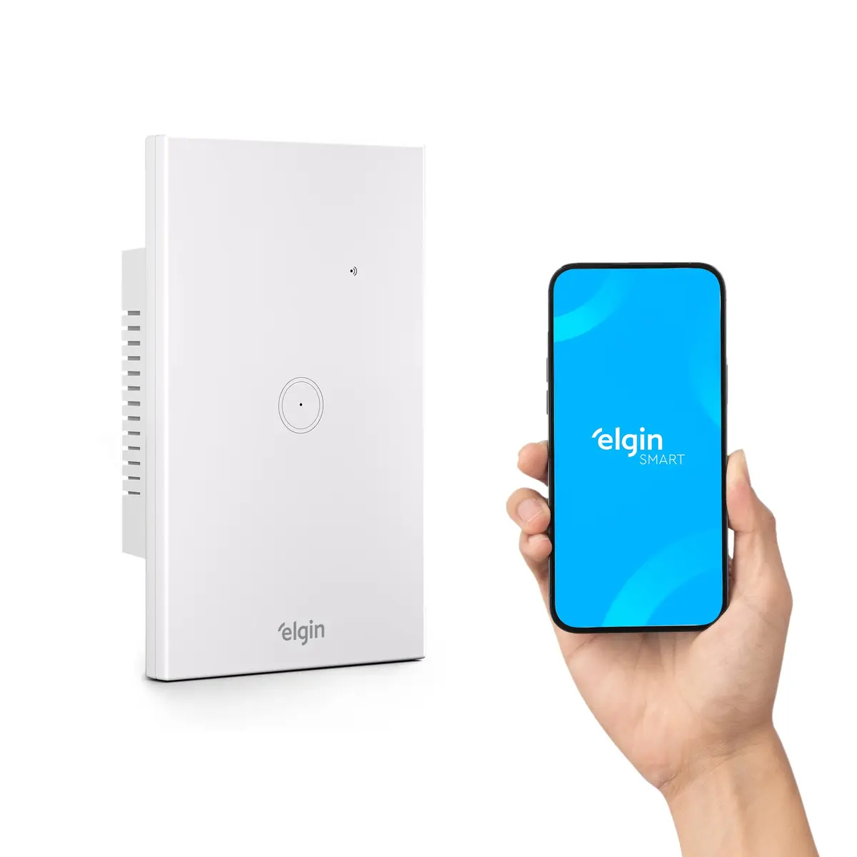 Interruptor Inteligente Touch Elgin 1 Botão Wi-Fi compatível com Alexa e Google Home, Branco