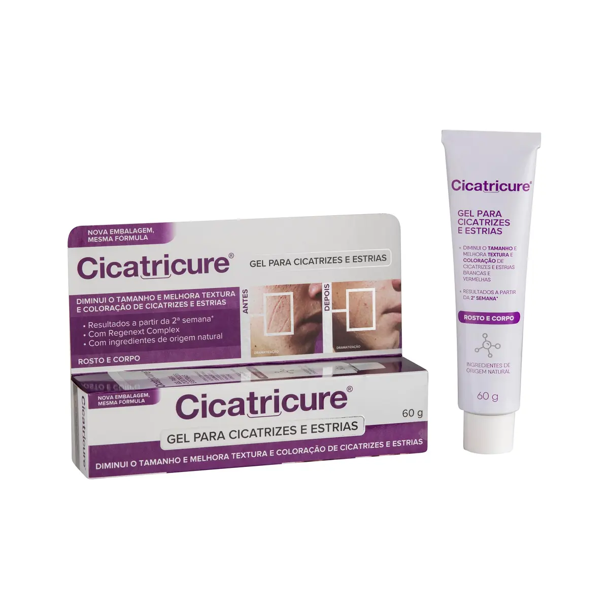 Cicatricure Gel para Cicatrizes e Estrias 60g - Hidrata e Uniformiza a Pele
