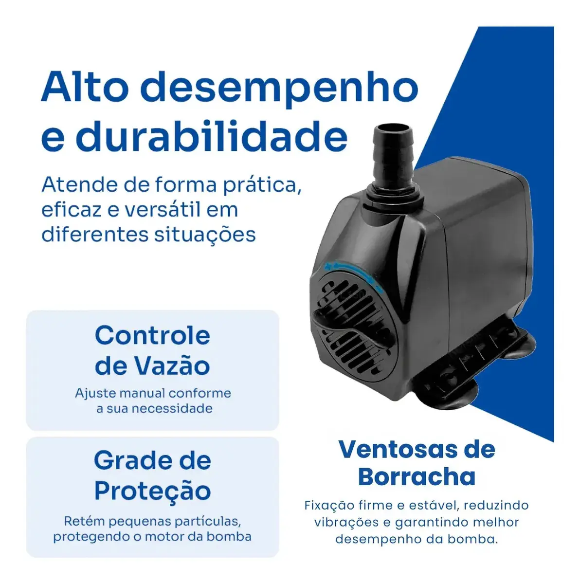 Bomba Submersa 1000 l/h Bombinha 1,5m Lagos Recalque Fontes Aquários Cascata Chafariz Motor Água Doce Salgada Marinho Fonte Hidroponia Aquaponia thumbnail 4