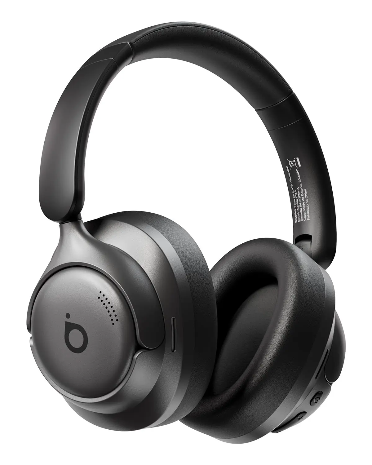 Basike Fone de Ouvido Bluetooth 6.0 Headphone com Cancelamento de Ruído ANC | Cancelamento de Ruído Ativo, 4 Microfones com ENC, Carregamento USB-C, 25 Horas de Bateria (Cinza)