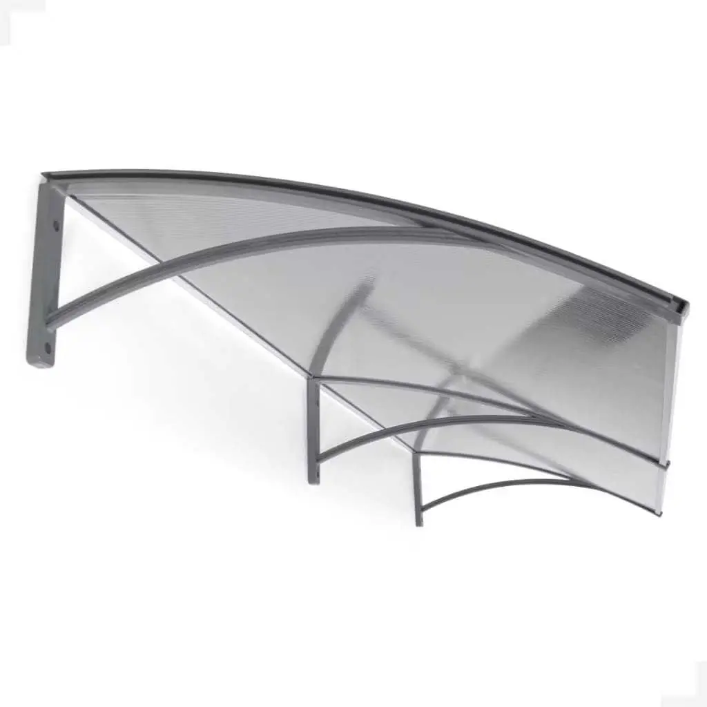TOLDO POLICARBONATO 1,20Mx70Cm Portas e Janelas, Chuva e Sol 1,20M x 0,70M(CINZA COM TRANSLUCIDO) - 1