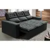 Sofá 3 Lugares Retrátil e Reclinável Cama inBox Slim 2,00m Velusoft Cinza - Espuma do Assento D 33 - 1