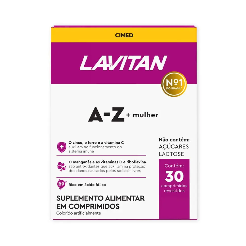 Multivitamínico Lavitan AZ Para Mulher Com 30 Comprimidos - 1