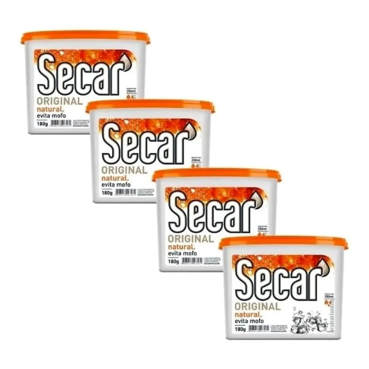 Kit 4 Unid Evita Mofo Desumidificador Anti Mofo Secar 180g