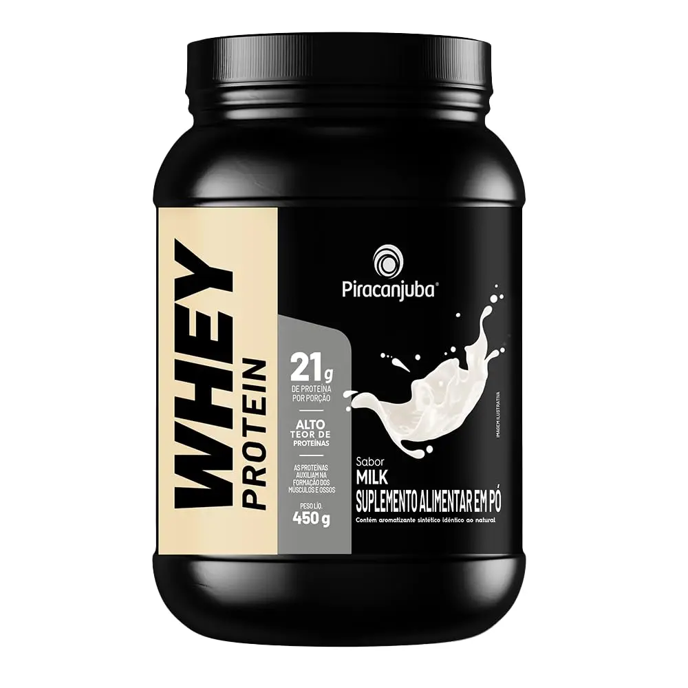 Piracanjuba Whey em Pó 21g Sabor Milk Pote 450g