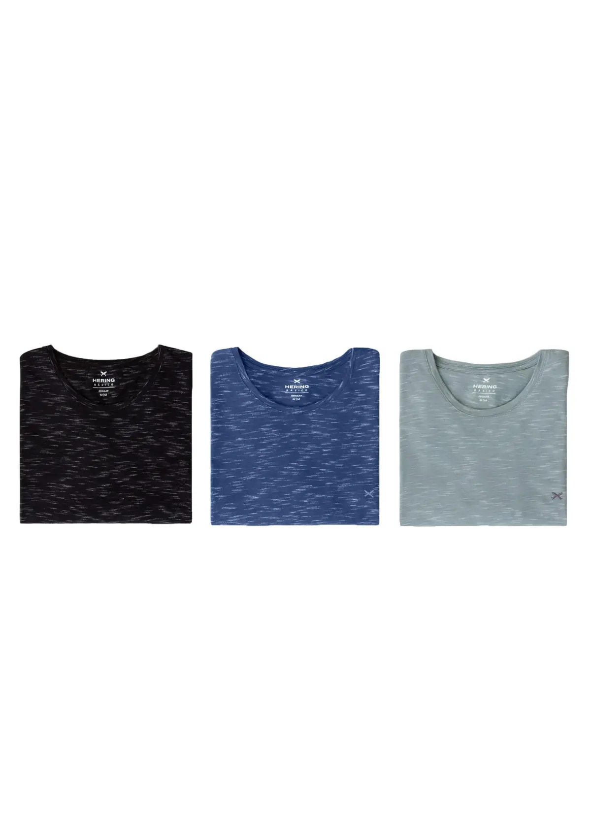 Kit 3 Camisetas Básicas Masculinas Em Malha Jet Com Bordado - 1