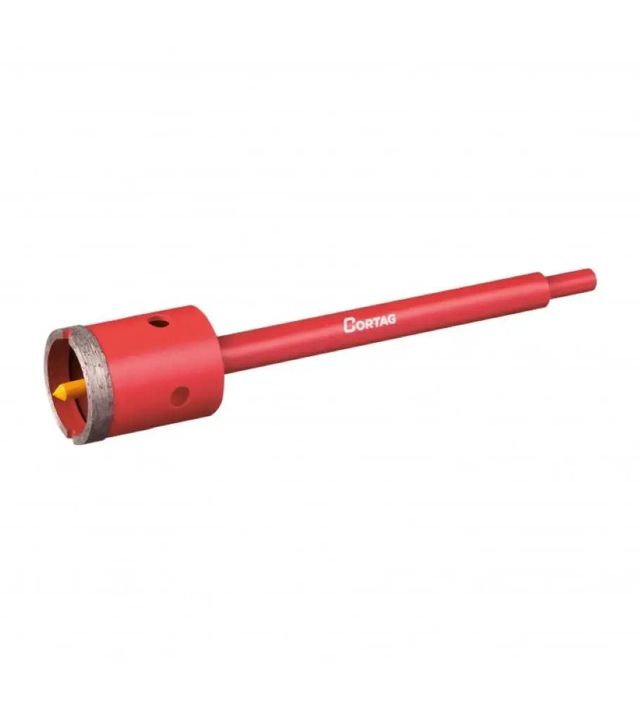 Serra Copo Diamantada 45mm com Haste Cortag Corte Ferramenta Profissional - 1
