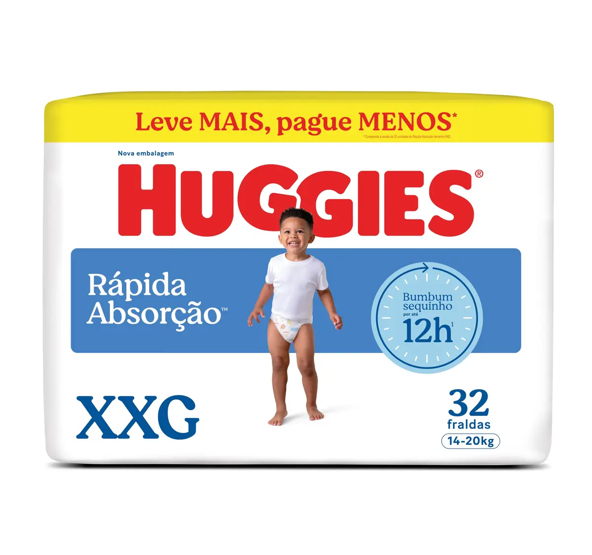 Huggies Rápida Absorção Fralda Descartável, Absorção Em Segundos - 32 UN - 1