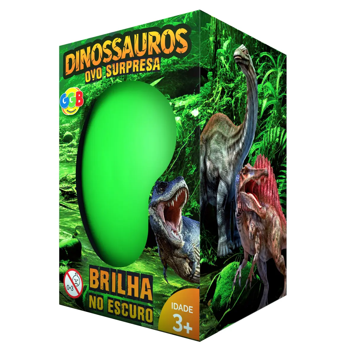 GGB Brinquedo Ovo Surpresa de Dinossauro Brilha no Escuro
