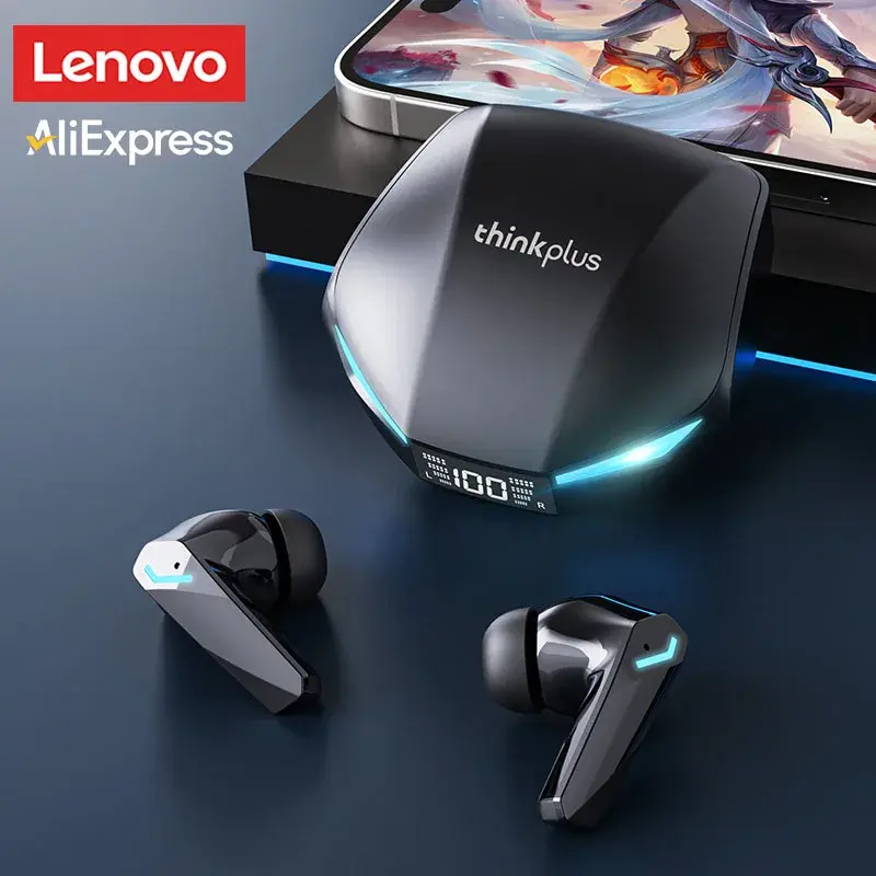 Escolha lenovo gm2 pro gaming headset led display digital sem fio esporte fones de ouvido hd chamada baixa latência à prova dwaterproof água