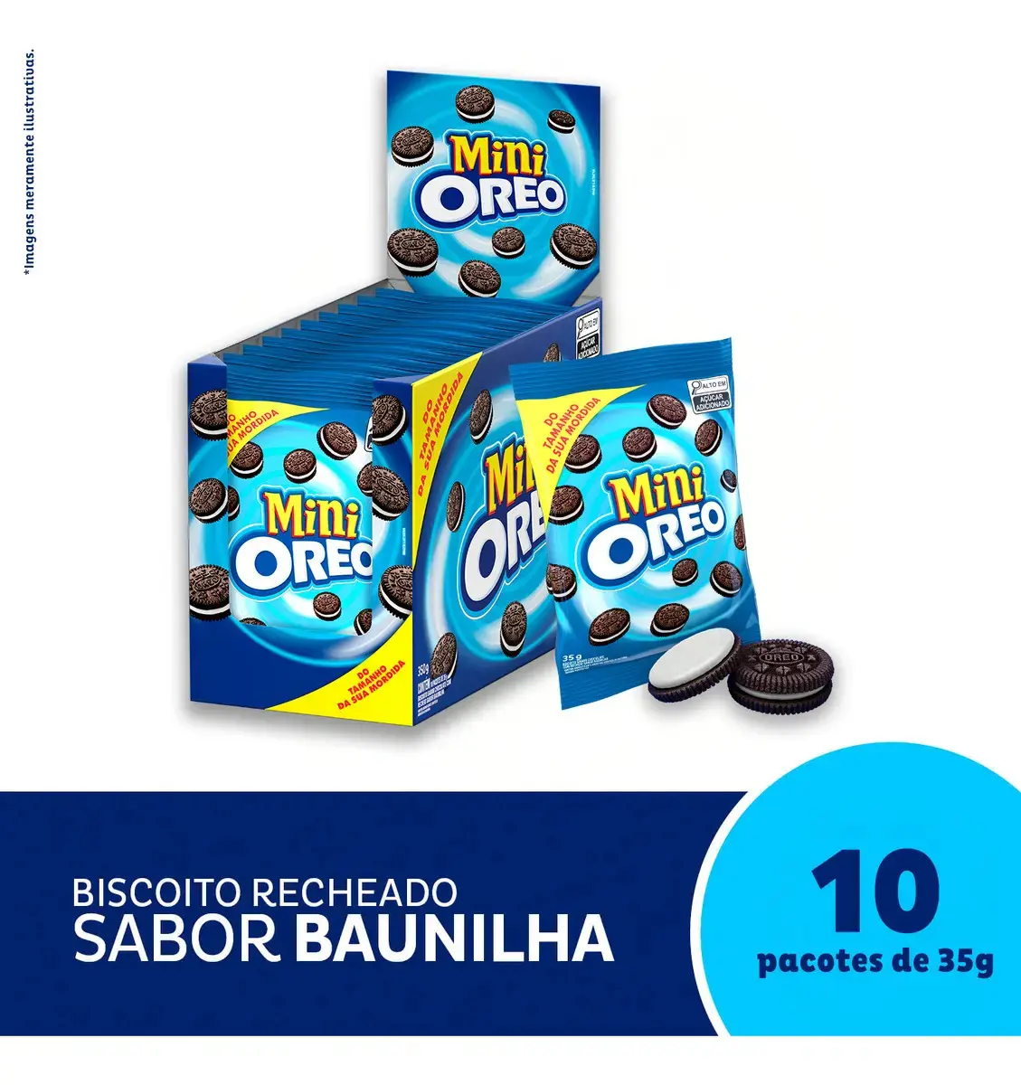 Biscoito Recheado Mini Oreo Original 35g - Caixa com 10 unidades