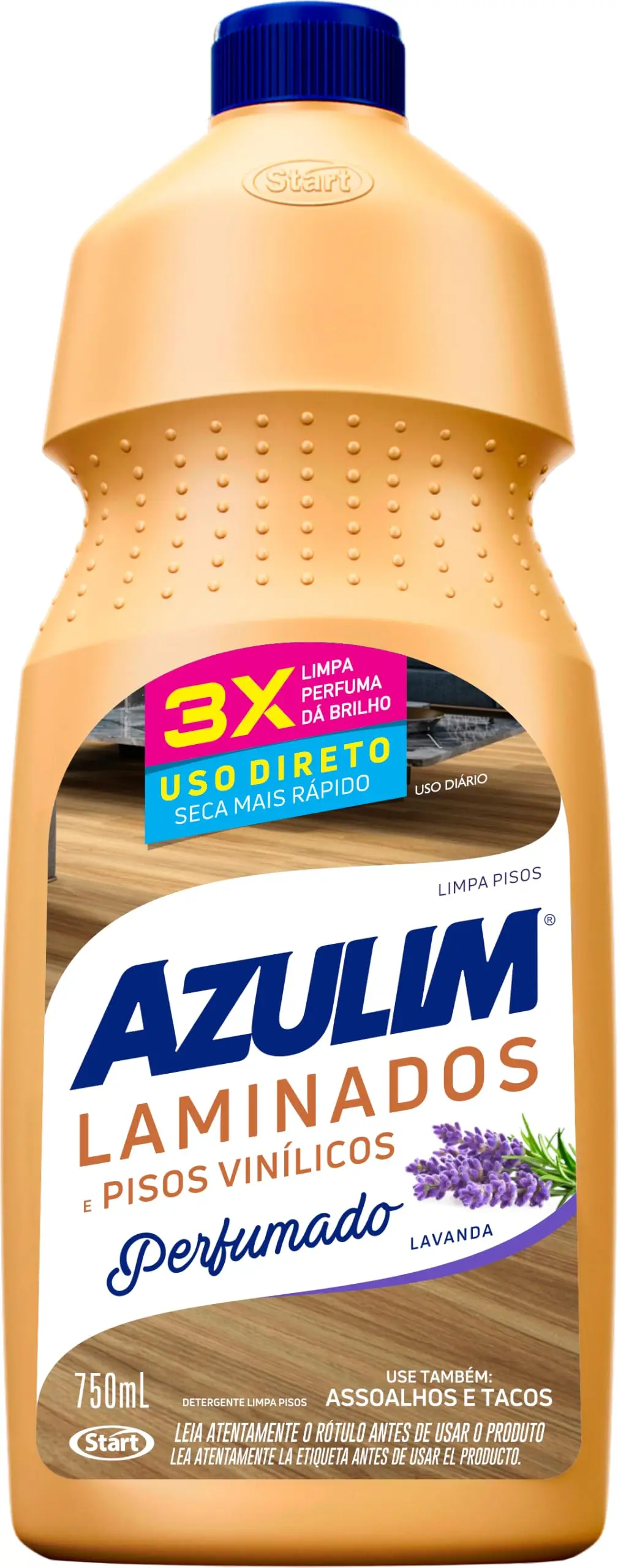 Limpador de Pisos Laminados Azulim, Lavanda, 750ml | Perfuma, Protege Revestimentos Laminados, Mantém o Brilho Natural