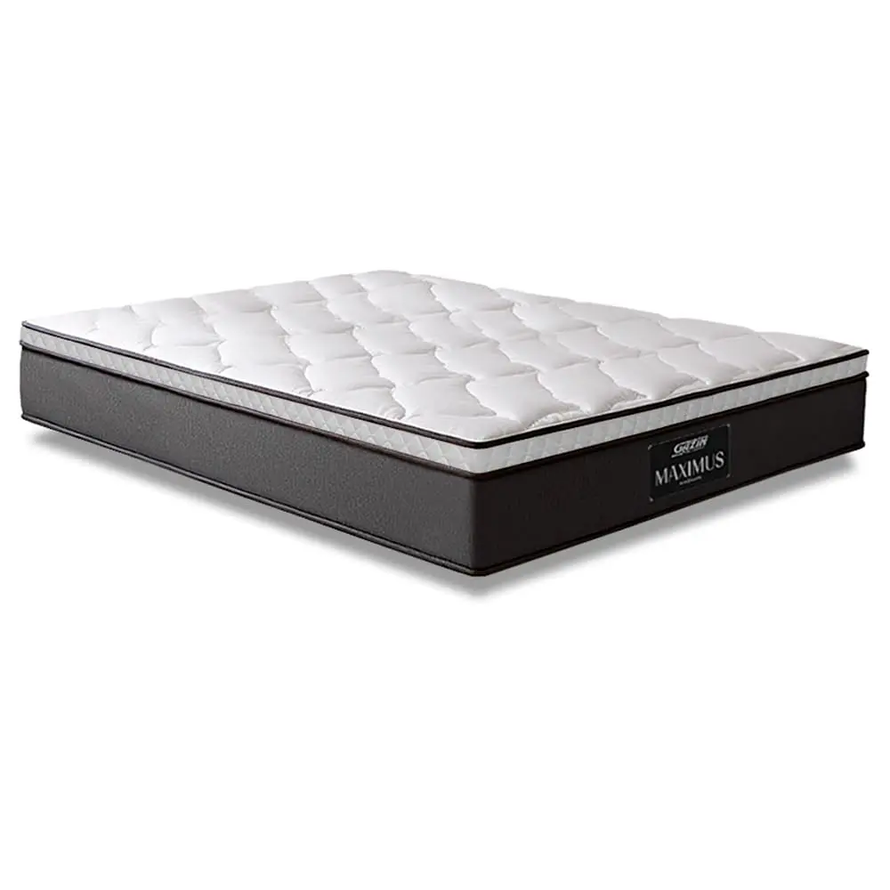 Colchão Casal Molas Ensacadas Pillow Top Maximus 138x188x24cm Cinza/Branco Gazin - Suporta até 120Kg por Pessoa