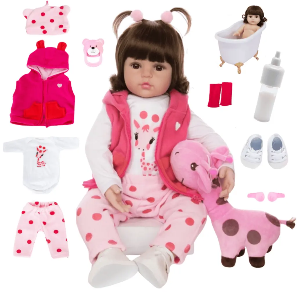 Bebê Reborn Boneca Realista Girafinha Luxo Em Silicone Pode Dar Banho Envio Imediato - 1
