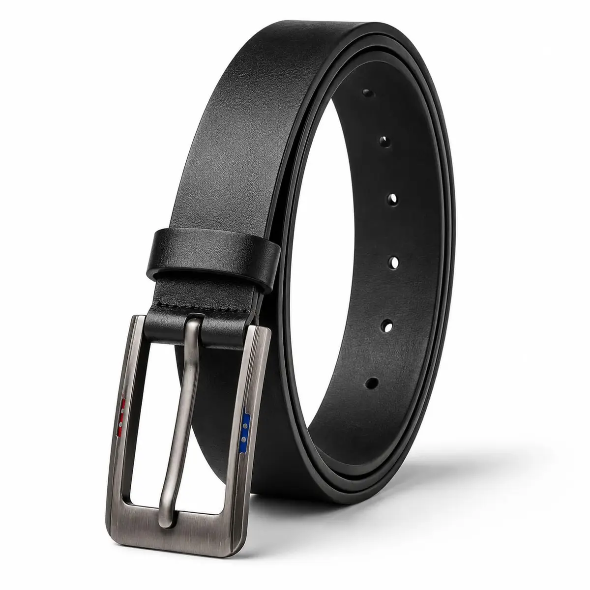 Cinto Masculino em Couro Sintético, Fivela de Metal, Clássico e Ajustável para Jeans e Calça Social, Preto e Marrom