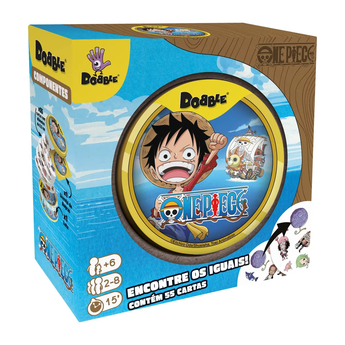 asmodee Dobble: One Piece, Jogo de Cartas, 2 a 8 Jogadores, Idade +6, partidas de 15 min.