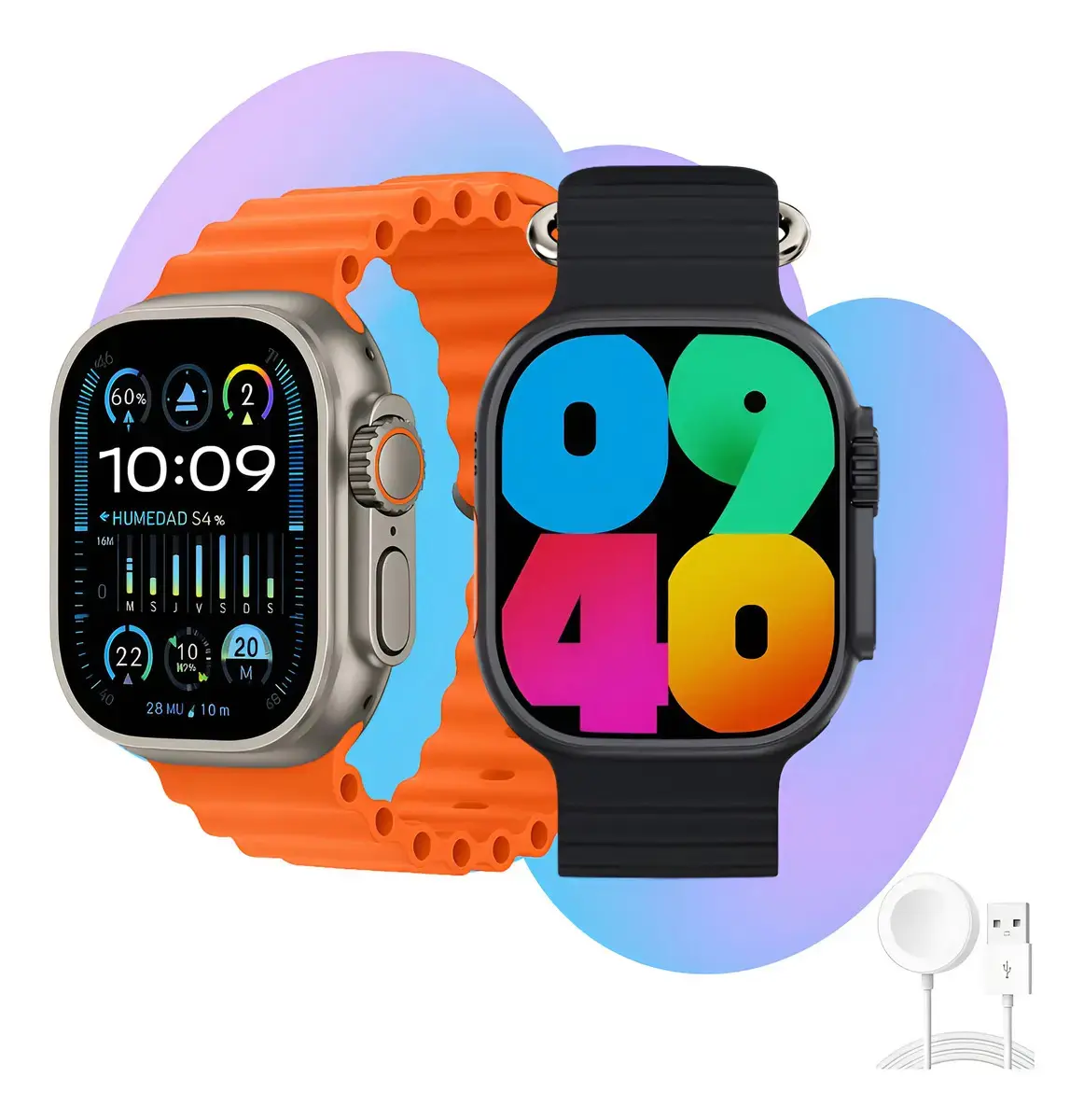 Relogio Smartwatch 10 Ultra Plus Preto Tela AMOLED Monitor Saúde GPS Bluetooth - 1