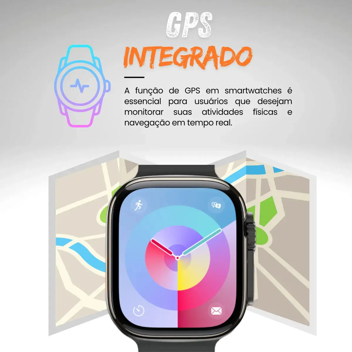 Relogio Smartwatch 10 Ultra Plus Preto Tela AMOLED Monitor Saúde GPS Bluetooth thumbnail 5