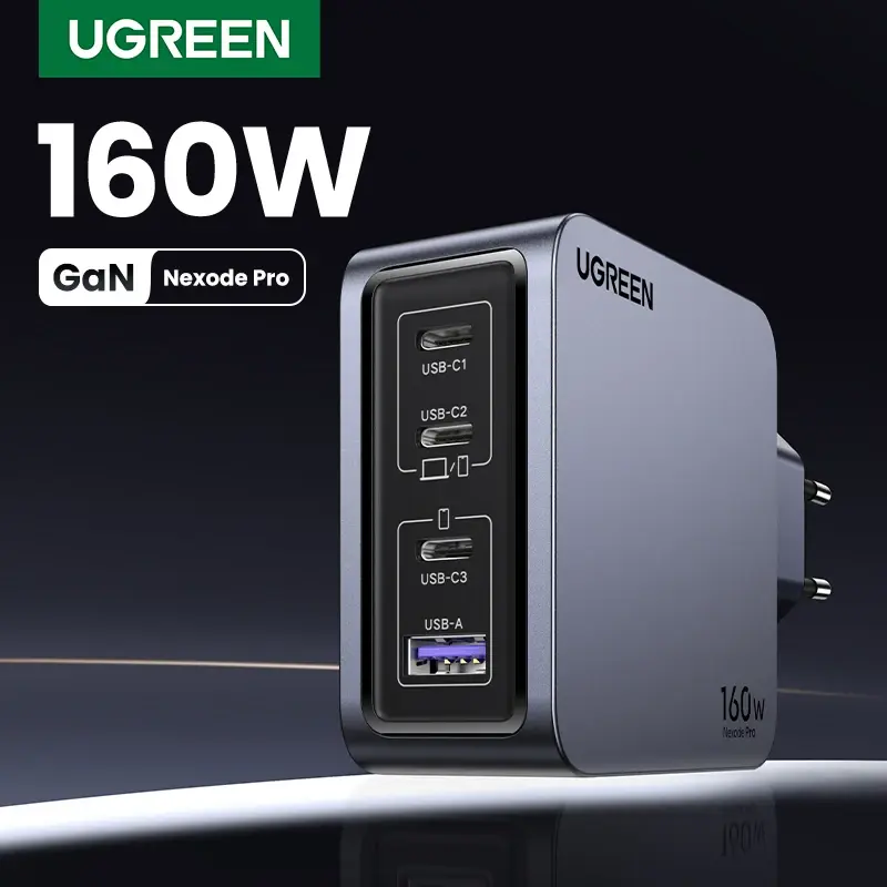 UGREEN-Type C Carregador Rápido USB, Carregamento Rápido para MacBook Pro, Laptop, iPhone 18 17 16 Pro Max, Xiaomi Tablet, GaN, PD3.1, QC4.0, 3.0, 160W - 1