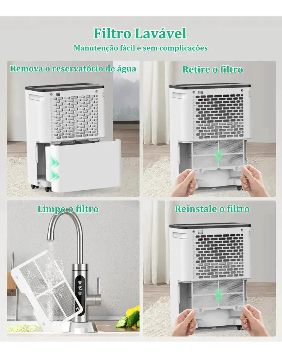 Desumidificador Freshdew de Ar Compressor 12L para Ambientes Até 150m² Com Timer thumbnail 7