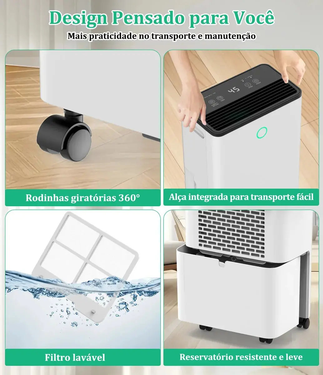 Desumidificador Freshdew de Ar Compressor 12L para Ambientes Até 150m² Com Timer thumbnail 8