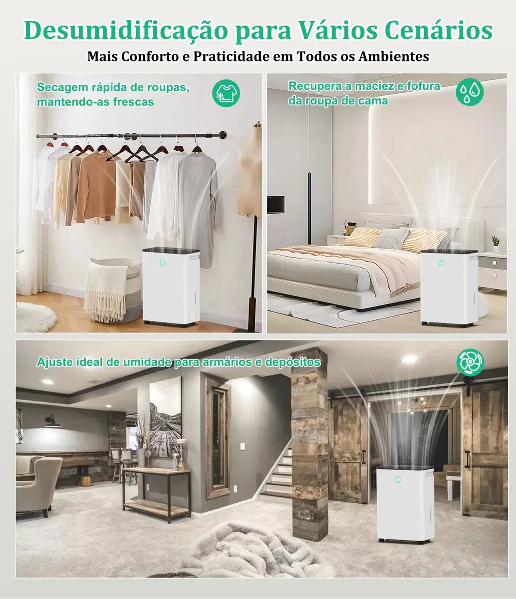 Desumidificador Freshdew de Ar Compressor 12L para Ambientes Até 150m² Com Timer thumbnail 10
