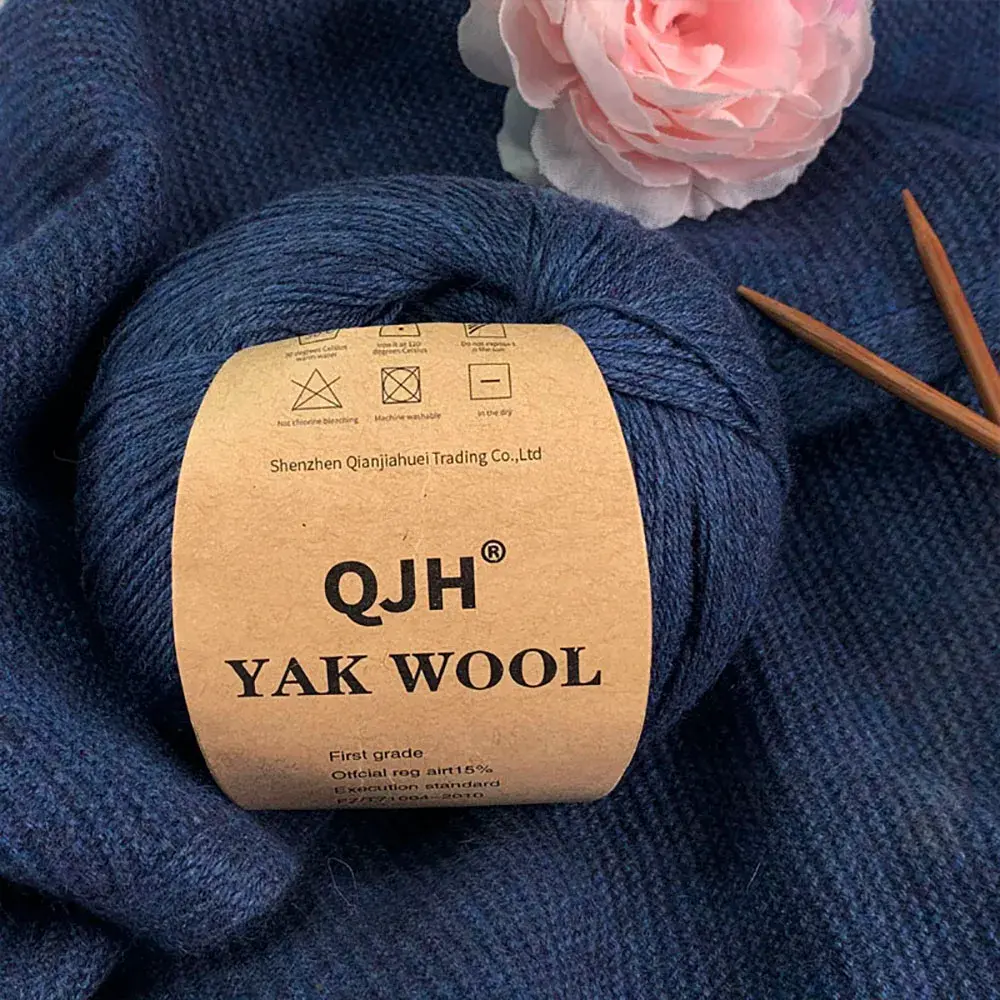 Natural Mongolian Yak Wool Down Yarn, Orgânico Mongolian Premium, Cor Undyed, DIY Feito à Mão, 300g